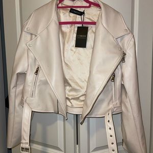Cream leather jacket lioness